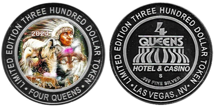 Four Queens Casino - $300 Indian Chief w Wolves & Eagle Strike, Las Vegas, NV